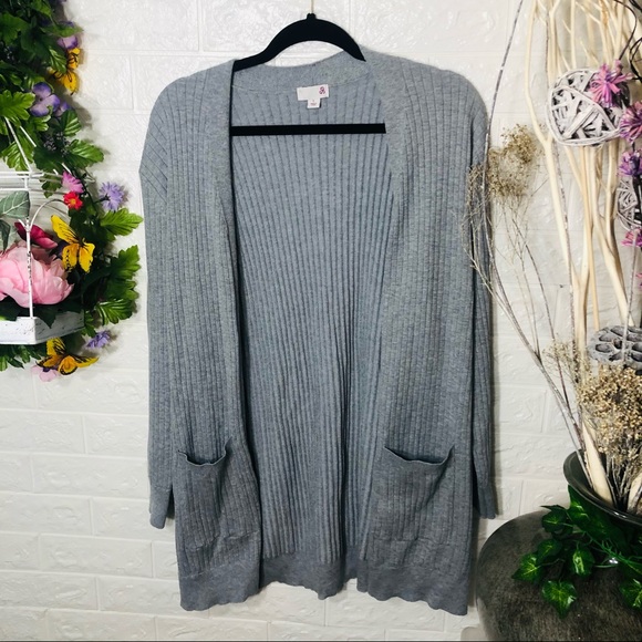🌼3/$30🌼NWT SO Grey Open Cardigan Large - Picture 2 of 16